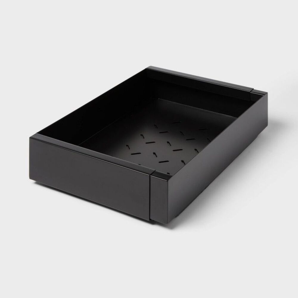 Brightroom - Metal Expandable Pull Out Drawer Adhesive Black -  Black